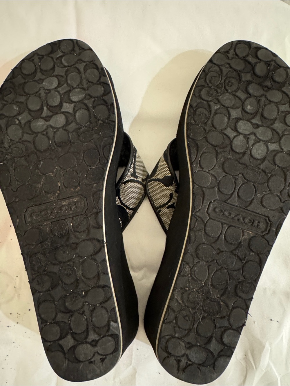 Coach Black Signature-Print Women's Thong Sandals - Picture 6 of 6